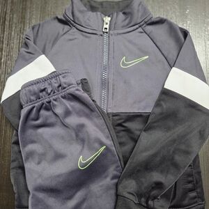 Nike Kids Matching Set in Black and White with Neon Green Accents